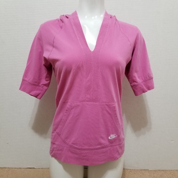 Nike top Medium hooded v-neck kangaroo pocket athleisure athletic lounge - Picture 1 of 13